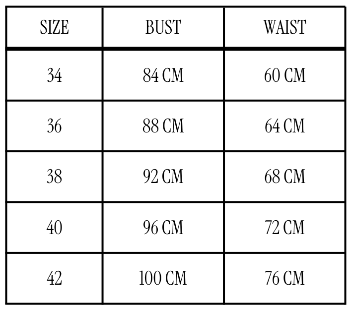 Size chart