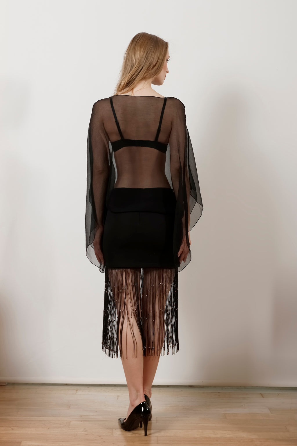 Ripple Transparenter Seidenponcho