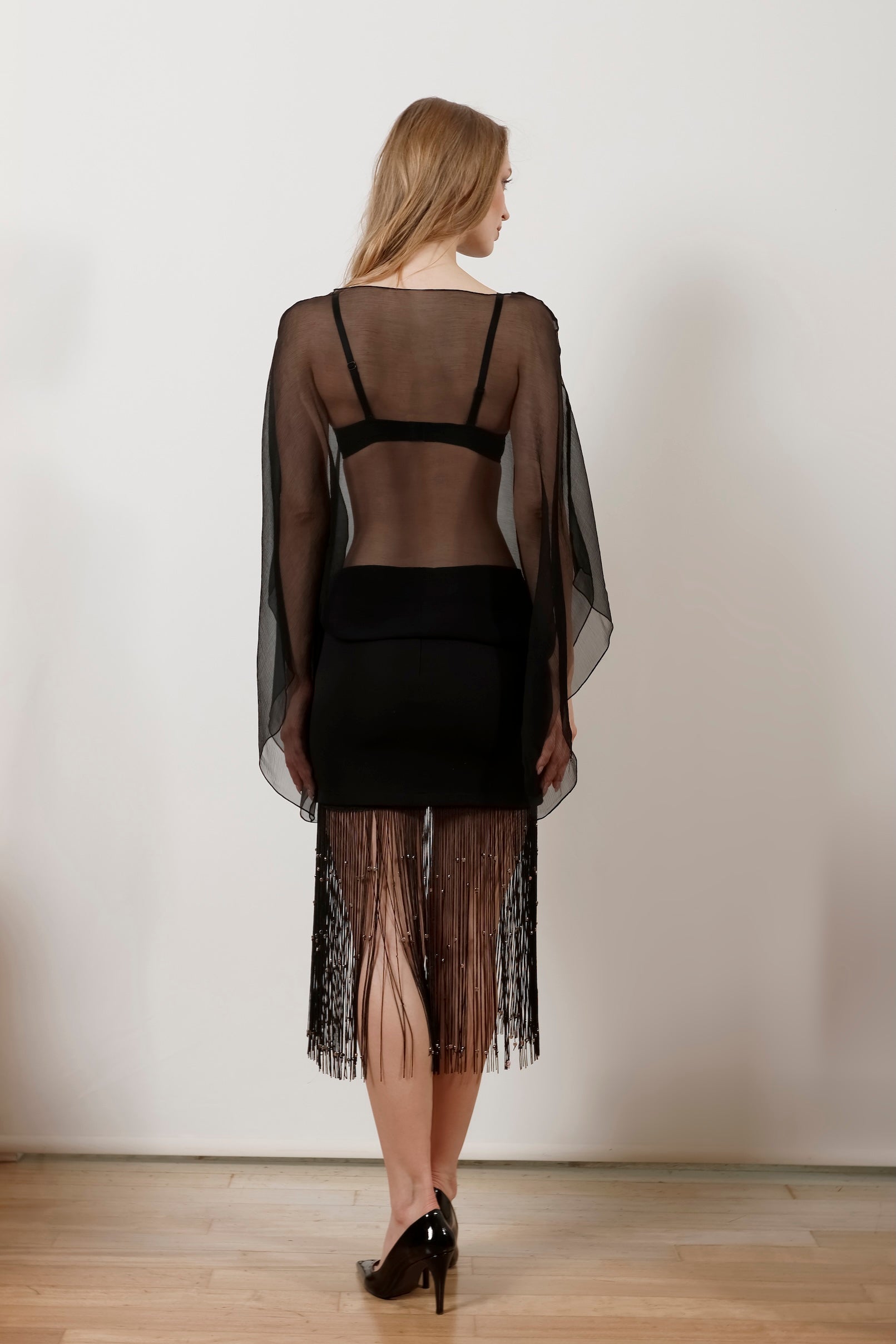 Ripple Transparenter Seidenponcho