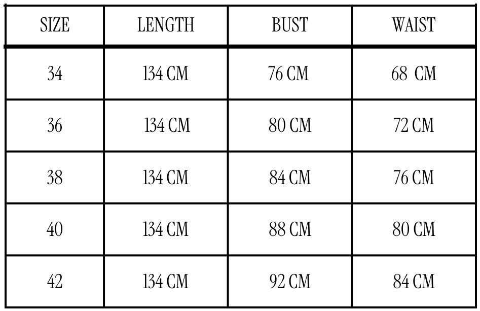 Size chart