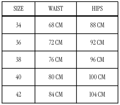 Size chart