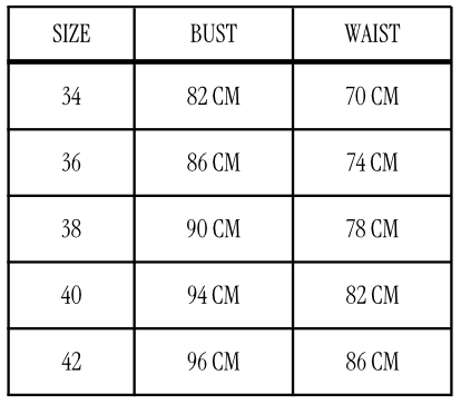 Size chart