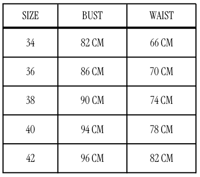 Size chart