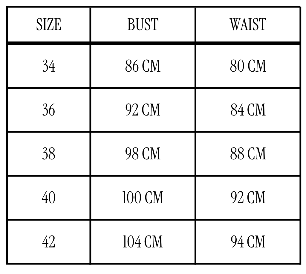 Size chart